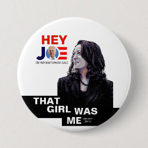 Kamala maakte maar een grapje ronde button 7,6 cm