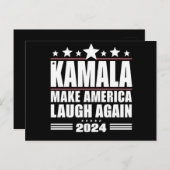 Kamala Make America Lach weer Amerikaanse vlag 202 Briefkaart (Voorkant / Achterkant)