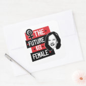 Kamala Makes - De toekomst is Vrouw - Vierkante Sticker (Envelop)
