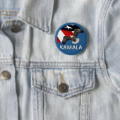 Kamala met adelaar en vlag ronde button 5,7 cm (In situ)