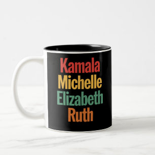 Kamala Michelle Elizabeth Ruth Feministische Polit Tweekleurige Koffiemok