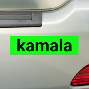 Kamala Minimalistische tekst Zwart Neon Green Brat Bumpersticker
