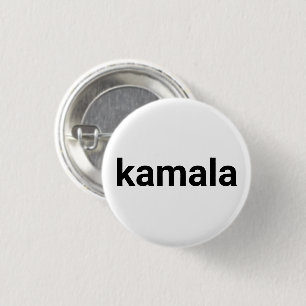 Kamala Minimalistische Typografie Eenvoudig Zwart Ronde Button 3,2 Cm