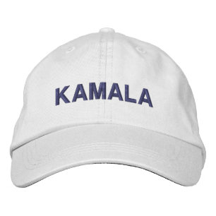Kamala modern donkerblauwe typografie op maat geborduurde pet