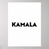 Kamala moderne typografie minimalistisch zwart wit poster (Voorkant)