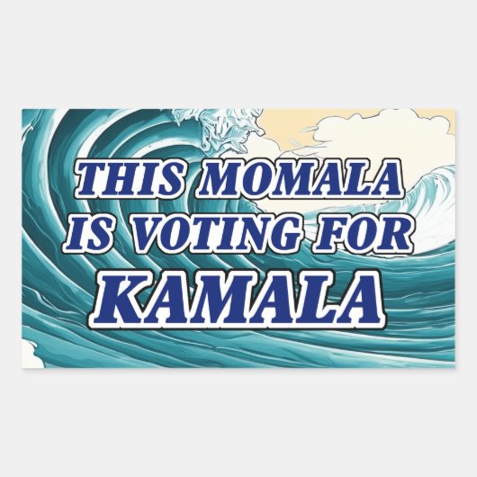 Kamala Momala Blue Wave Rechthoekige Sticker (Voorkant)