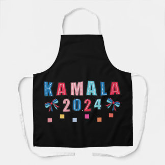 Kamala pour 2024. Couleur noire. Tablier imprimé s