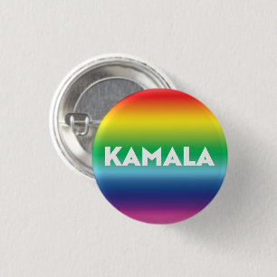 Kamala regenboog gradiënt patroon moderne typograf ronde button 3,2 cm