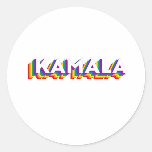 Kamala Retro Pride Ronde Sticker (Voorkant)