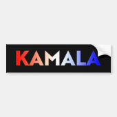 Kamala rood wit blauw gradiënt typografie zwart bumpersticker (Voorkant)