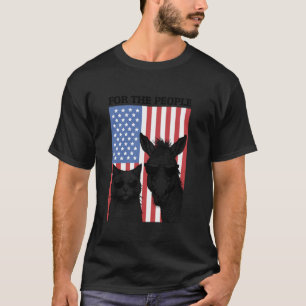 Kamala voor de mensen Grappig Ezel Kat USA Vlag de T-shirt