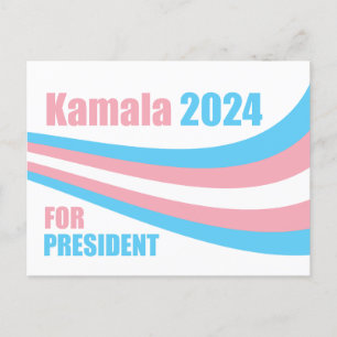 Kamala voor President 2024 Transgendervlag Briefkaart