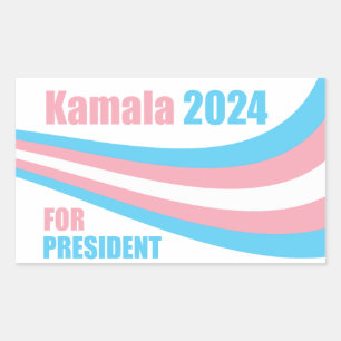 Kamala voor President 2024 Transgendervlag Rechthoekige Sticker