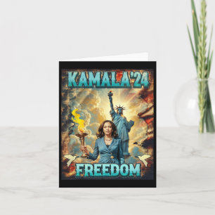 Kamala voor President slogan Statue Liberty Pro Ha Kaart