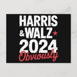 Kamala Walz Blijkbaar 2024 Harris Waltz 2024  Briefkaart