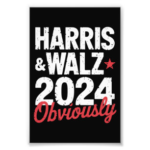 Kamala Walz Blijkbaar 2024 Harris Waltz 2024 Foto Afdruk