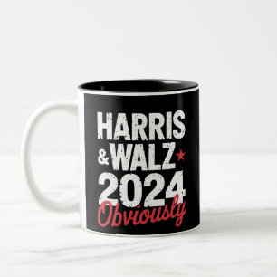 Kamala Walz Blijkbaar 2024 Harris Waltz 2024 Tweekleurige Koffiemok