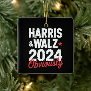 Kamala Walz uiteraard 2024 Harris Waltz 2024 Keramisch Ornament