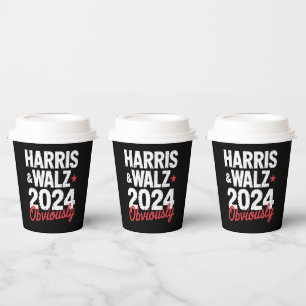 Kamala Walz uiteraard 2024 Harris Waltz 2024 Papieren Bekers