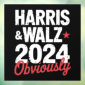 Kamala Walz uiteraard 2024 Harris Waltz 2024 Raamsticker (Vel 3)