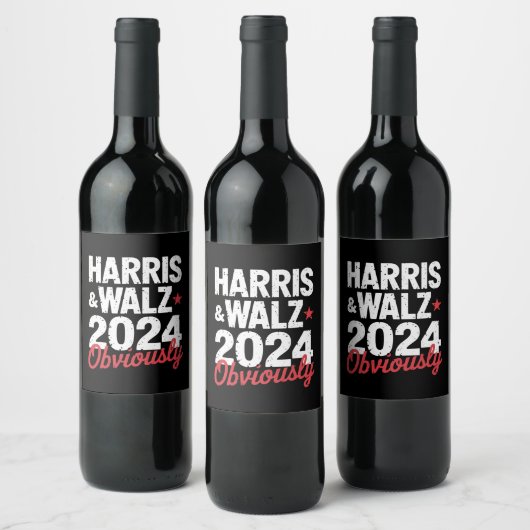 Kamala Walz uiteraard 2024 Harris Waltz 2024 Wijn Etiket (Flessen)