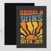 Kamala wint met Joy Retro Boho Harris Walz Kaart (Voorkant / Achterkant)