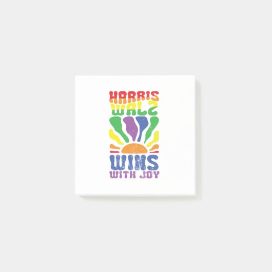 Kamala wint met Joy Retro Boho Harris Walz LGBT Post-it® Notes (Voorkant)