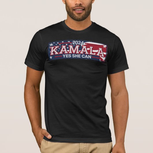 KAMALA "YES SHE CAN" Mannen T-shirt (Voorkant)