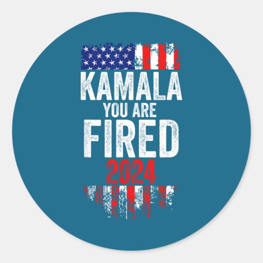 Kamala You're Fired Funny Anti Kamala Harris Elect Ronde Sticker (Voorkant)