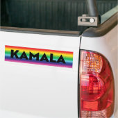 Kamala zwarte typografie regenboog gradiënt trots bumpersticker (Op Truck)