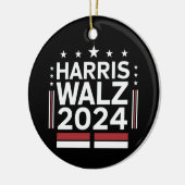 KamalaHarris TimWaltz 2024 Keramisch Ornament (Links)