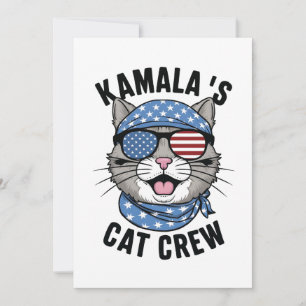 Kamala's Cat Crew Verkiezing Cat Lady Gift Bedankkaart
