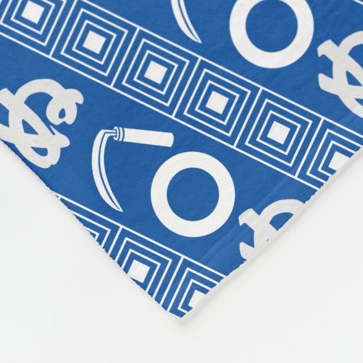 Kamawanu Edo-Style Graphic Pattern Fleece Deken (Hoek)