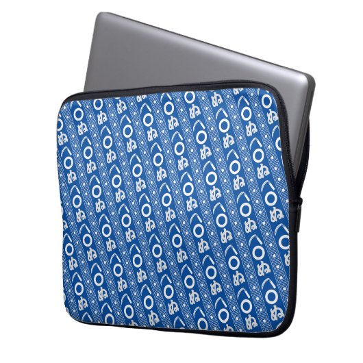 Kamawanu Edo-Style Graphic Pattern Laptop Sleeve (Voorkant Links)