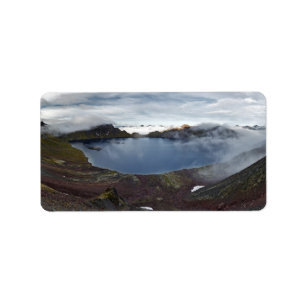 Kamchatka panorama uitzicht van het kratermeer van etiket