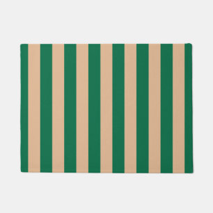Kameel Beige & Klassieke Groen Streep Deurmat