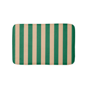 Kameel Beige & Klassieke Groene Streep Badmat