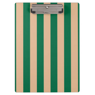 Kameel Beige & Klassieke Groene Streep Klembord