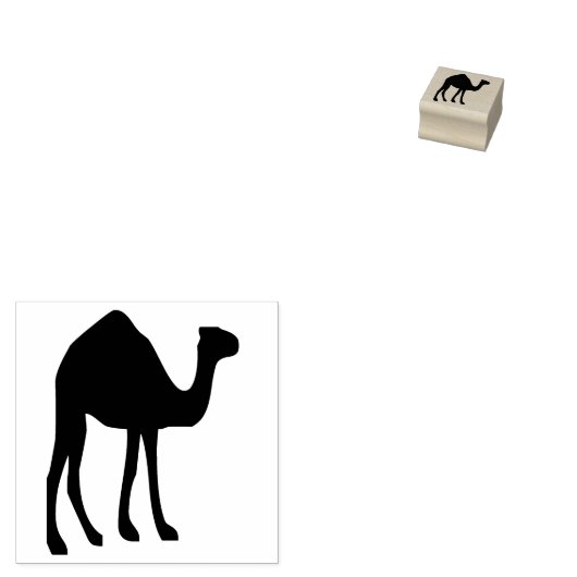 Kameel een bult woestijn silhouet heet klimaat 	rubberstempel (Gestempeld)