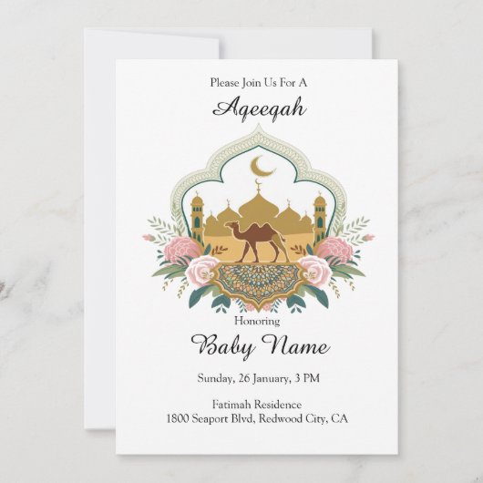 Kameel en moskee harmonie kaart (Voorkant)