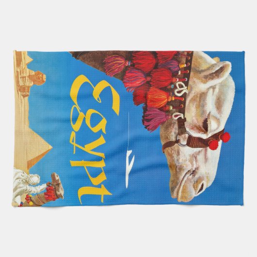  kameel en Pyramiden Theedoek (Horizontaal)