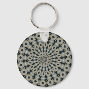 Kameel en Teal Kaleidoscoop Sleutelhanger