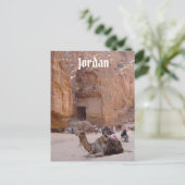 Kameel rust in Petra Jordan Briefkaart (Staand voorkant)