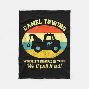 Kameel slepen Retro Volwassenen Humor Spreuk Grapp Fleece Deken