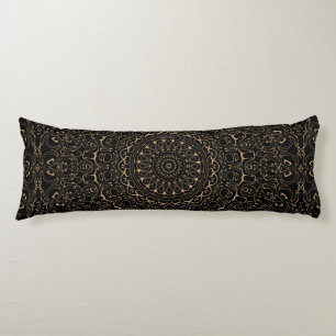 Kameelbruine Mandala met Elegante Symmetrie Lichaamskussen
