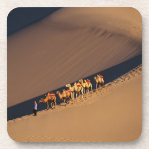 Kameelkaravaan in de woestijn, Dunhuang, Gansu Drankjes Onderzetter