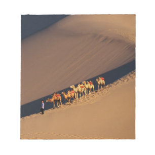 Kameelkaravaan in de woestijn, Dunhuang, Gansu Notitieblok