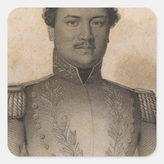 Kamehameha, Hawaii Vierkante Sticker (Voorkant)