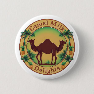 Kamel Melk Delights-Tropische Kamel Palm Ananas Ronde Button 5,7 Cm