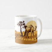 Kamel, woestijn, palmbomen en zonneschijn koffiemok (Voorkant rechts)